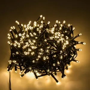 Guirnalda iluminada para árbol de 150 cm con 350 bombillas LED blanco cálido de 12.50 metros de iluminación para exterior a red eléctrica