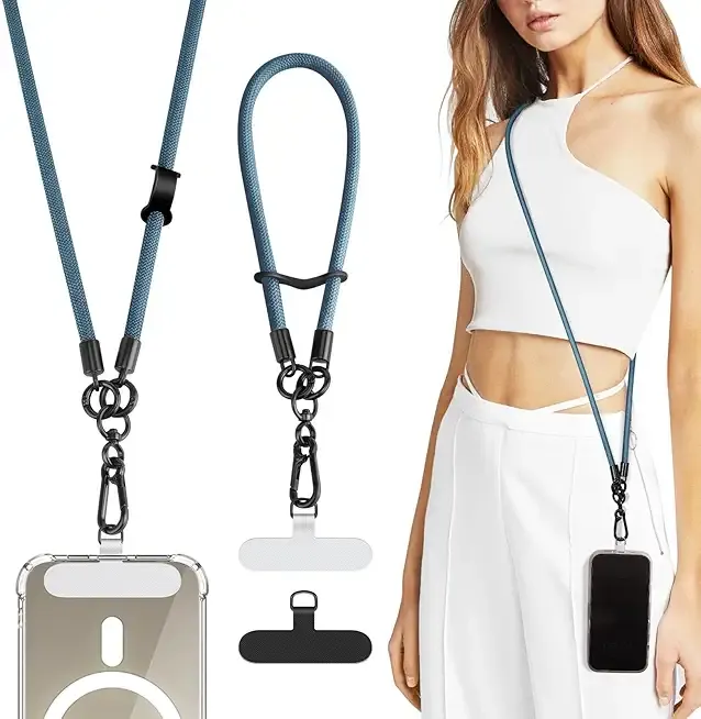 TiMOVO Universal Phone Lanyard Crossbody, Adjustable Anti-Theft Phone Strap Crossbody for Phone Cases, Cell Phone Neck Lanyard Wrist Strap for Women, Dark Blue