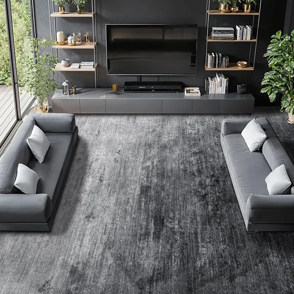 Washable Rug 8x10 Area Rugs for Living Room - Stain Resistant Non-Slip Backing Boho Rug for Bedroom,Durable & Ultra-Thin Vintage Large Area Rug(8x10,Gray)