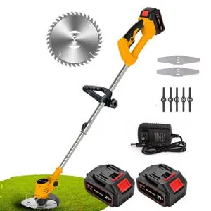 Rasaerba elettrico a batteria regolabile da 88 a 120 cm - Rasaerba multifunzione con bordatore e diserbante - Uso domestico