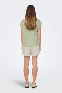 Blusa manga corta lino