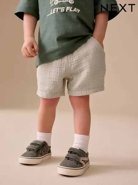 Neutral Soft Textured Pull On Shorts (3mths-7yrs)