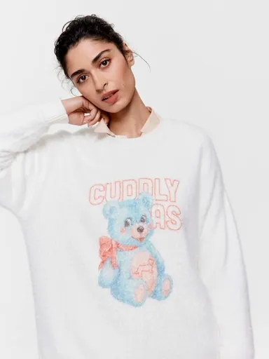 Cuddly As Teddy Fluffy Knit Sweater