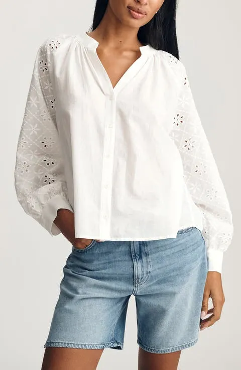 Mavi Jeans Embroidered Eyelet Top