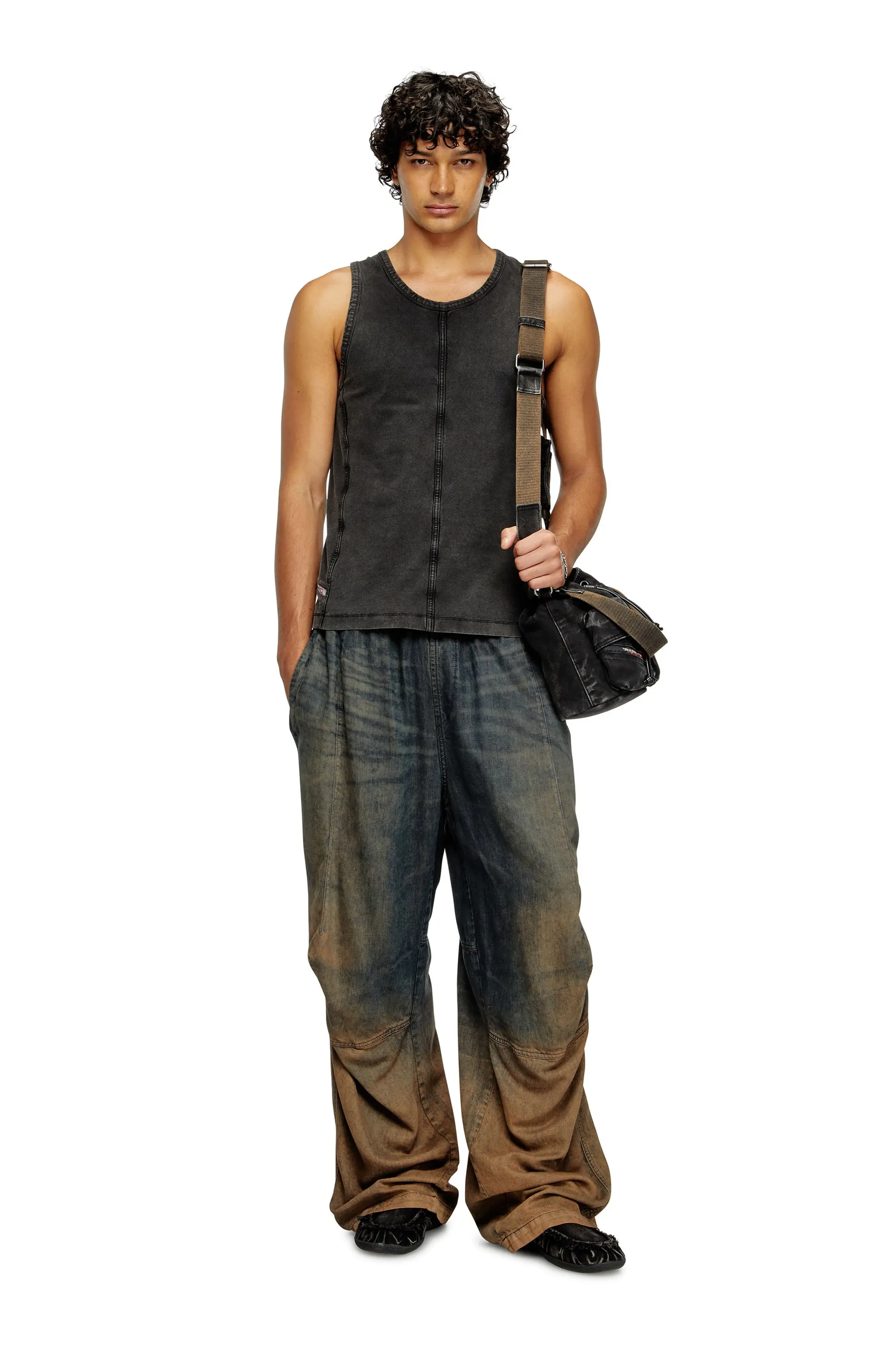 Tank top in denim-look jersey