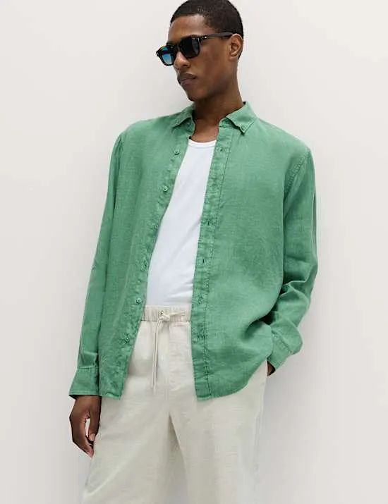 Pure Linen Garment Dye Shirt