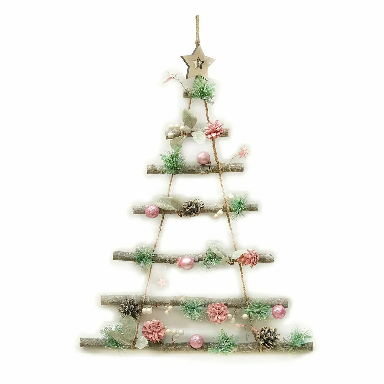 Appendino Albero con palle Rosa h68 cm