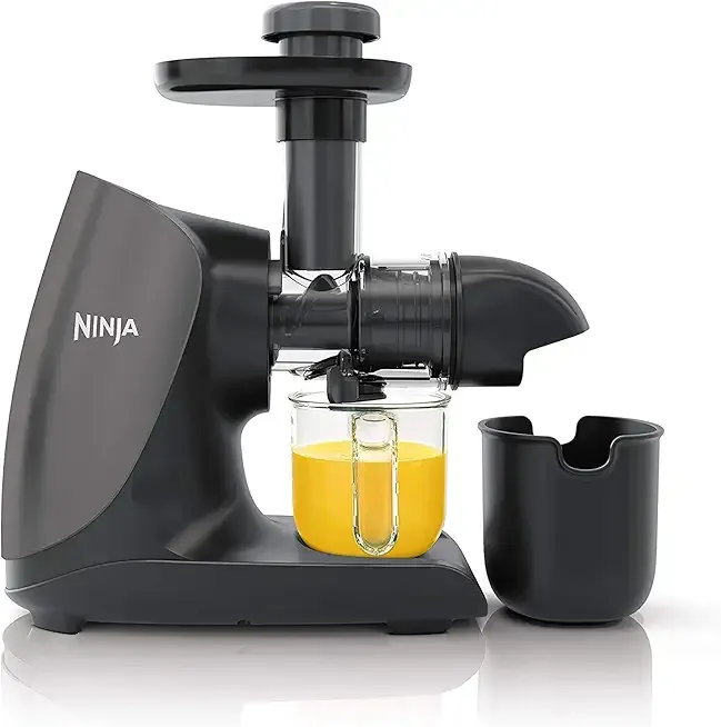 Ninja JC101 Cold Press Pro Compact Powerful Slow Juicer with Total Pulp Control & Easy Clean, Graphite (Renewed), BLACK, 13.78 in Lx6.89 in Wx14.17 in H