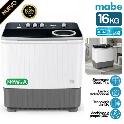 Lavadora Semi-Automática Lmd6124pbbb0 Superior 16 Kg Mabe