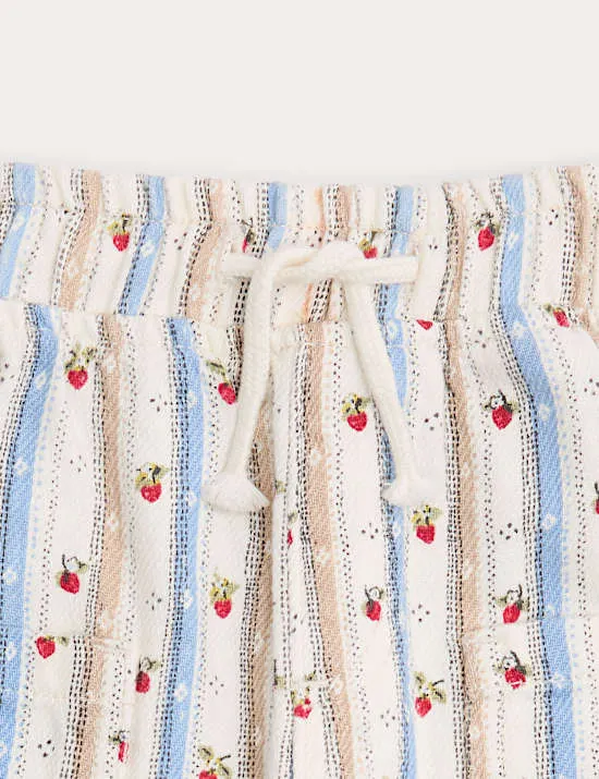 Pure Cotton Patterned Barrel Leg Trousers (2-8 Years)