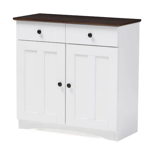 Lauren Wood China Cabinet in White and Wenge
