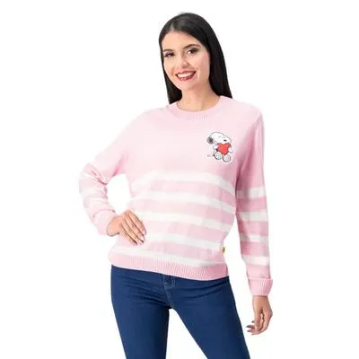 Suéter Woolworth Mujer A Rayas Diseño Peanuts