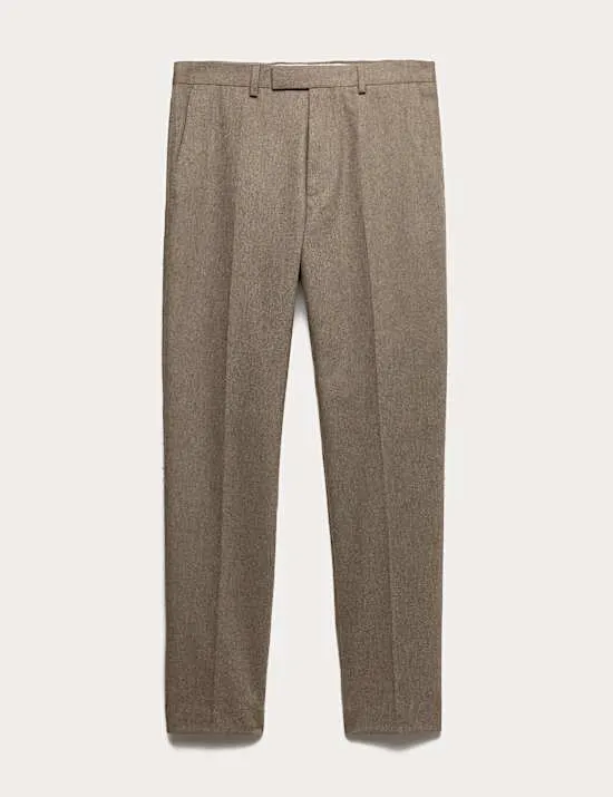 Tailored Fit Italian Wool Rich Suit Trousers