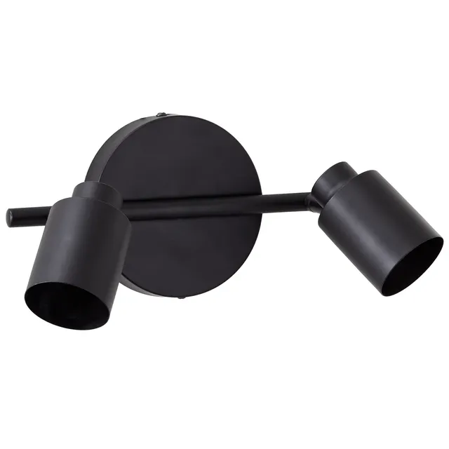 Faretto decorativo senza fonte luminosa Tekla Barra2 in acciaio nero GU10 2 luci INSPIRE