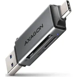AXAGON CRE-DAC, USB-C + USB-A, 5 Gbps - MINI čtečka karet, 2-slot & lun SD/microSD, podpora UHS-I