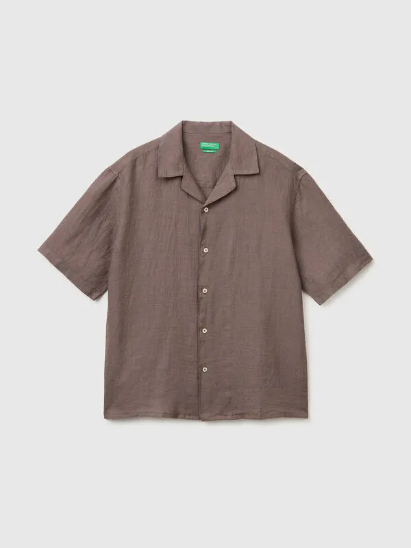 100% linen short-sleeved shirt