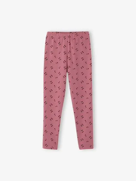 Legging fille imprimé - mauve