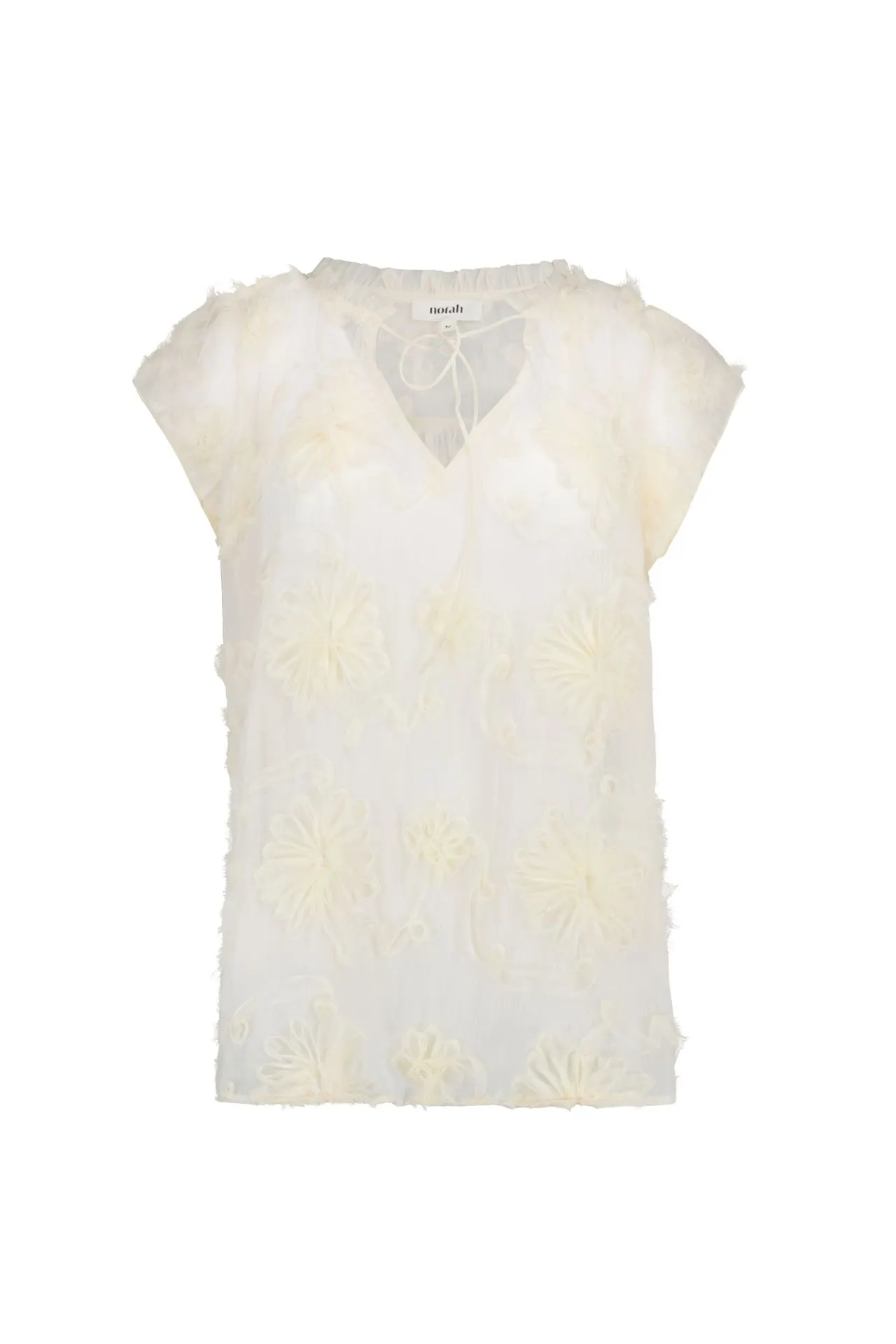 Ecru blouse met borduursels