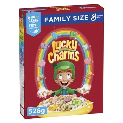 Lucky Charms Breakfast Cereal with Marshmallows, Family Size, Whole Grains