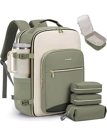 LOVEVOOK 40L Travel Backpack for Women & Men, Airline Approved Carry On Luggage with 3 Packing Cubes, TSA Overnight Bags, Waterproof Personal Item Bag, Weekender Essentials Backpacks fits 17" Laptop