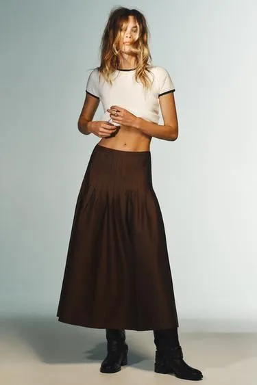 PLEATED MIDI SKIRT