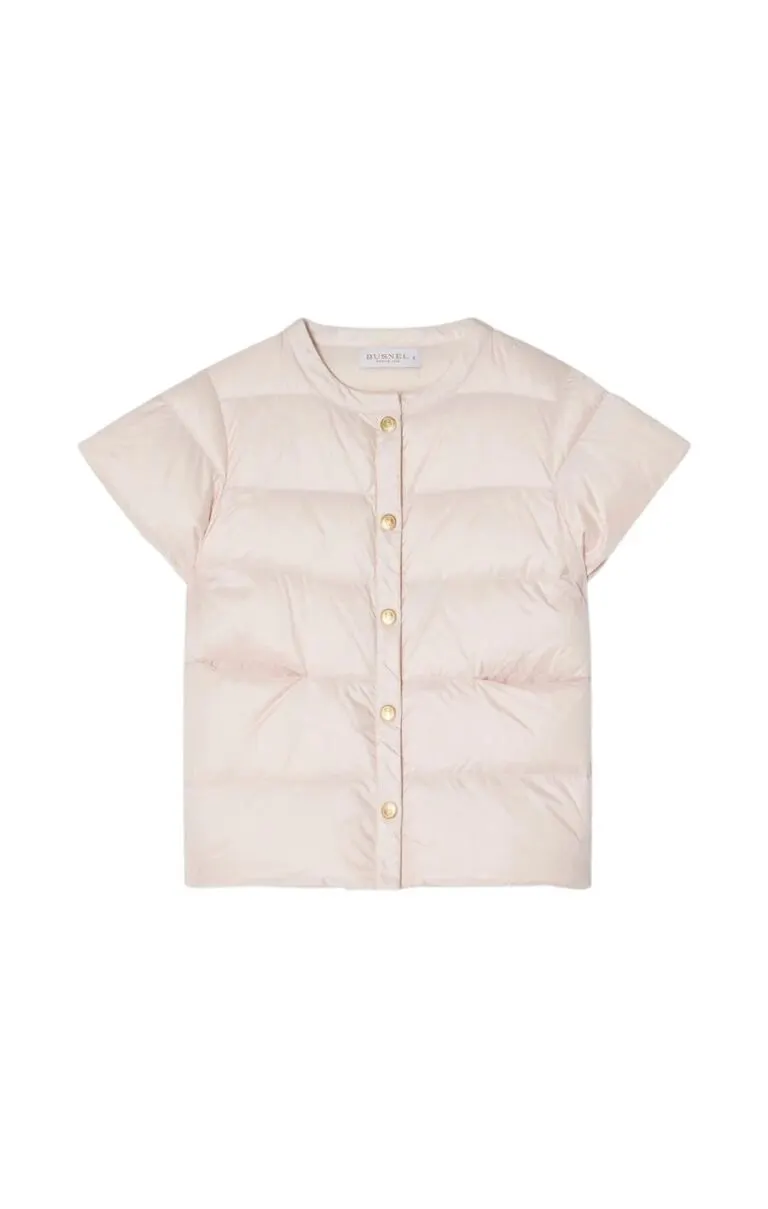 Indie Short Sleeved Down Vest - Rosa