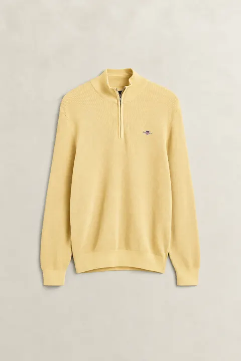 Teksturert Bomull Half-zip Genser