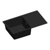 Lot évier quartz FOSSUM noir métallisé 79x50 cm et mitigeur flexible double fonction