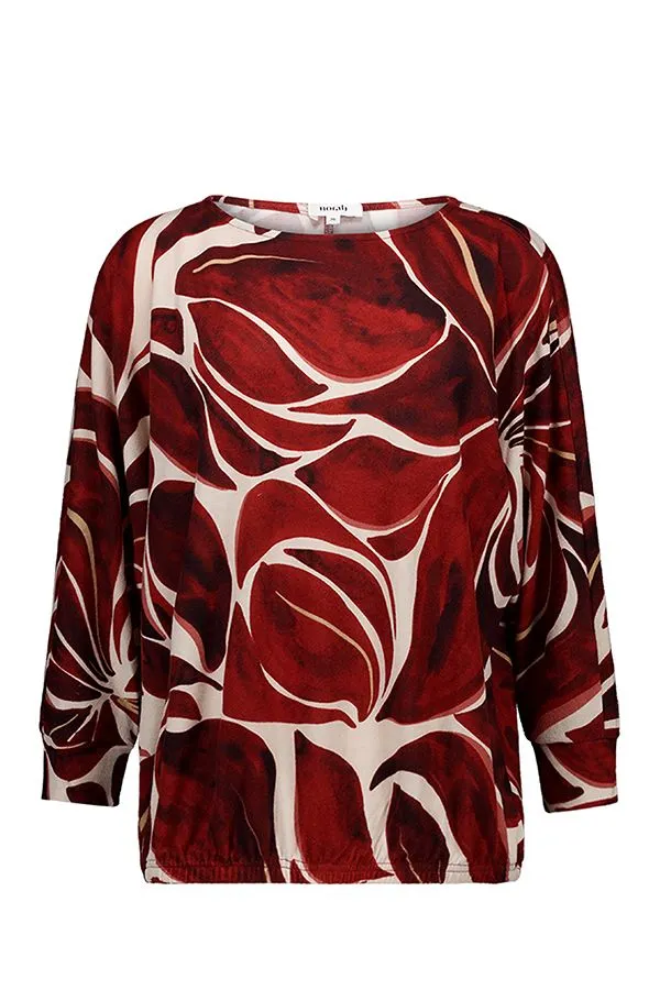 Bordeaux shirt met bloemenprint