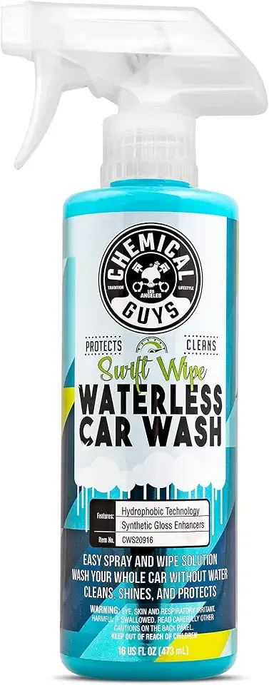 Chemical Guys Swift Wipe Sprayable Waterless Car Wash Spray - Spray and Wipe to Safely Clean and Shine Cars, Trucks, Motorcycles, RV & More, High Lubrication Formula, 16 oz