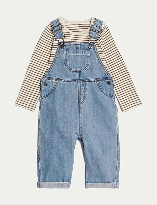 2-teiliges Outfit aus reiner Baumwolle (0–3 Jahre)