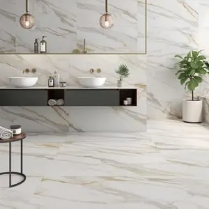 Suelo/Azulejo porcelánico Luce Rectificado efecto mármol Gold 60x120 cm