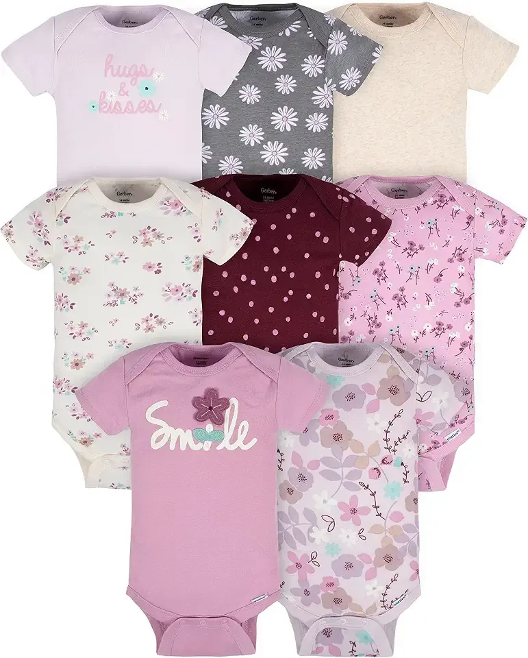 Baby Girls' 8-pack Short Sleeve Onesies Bodysuits