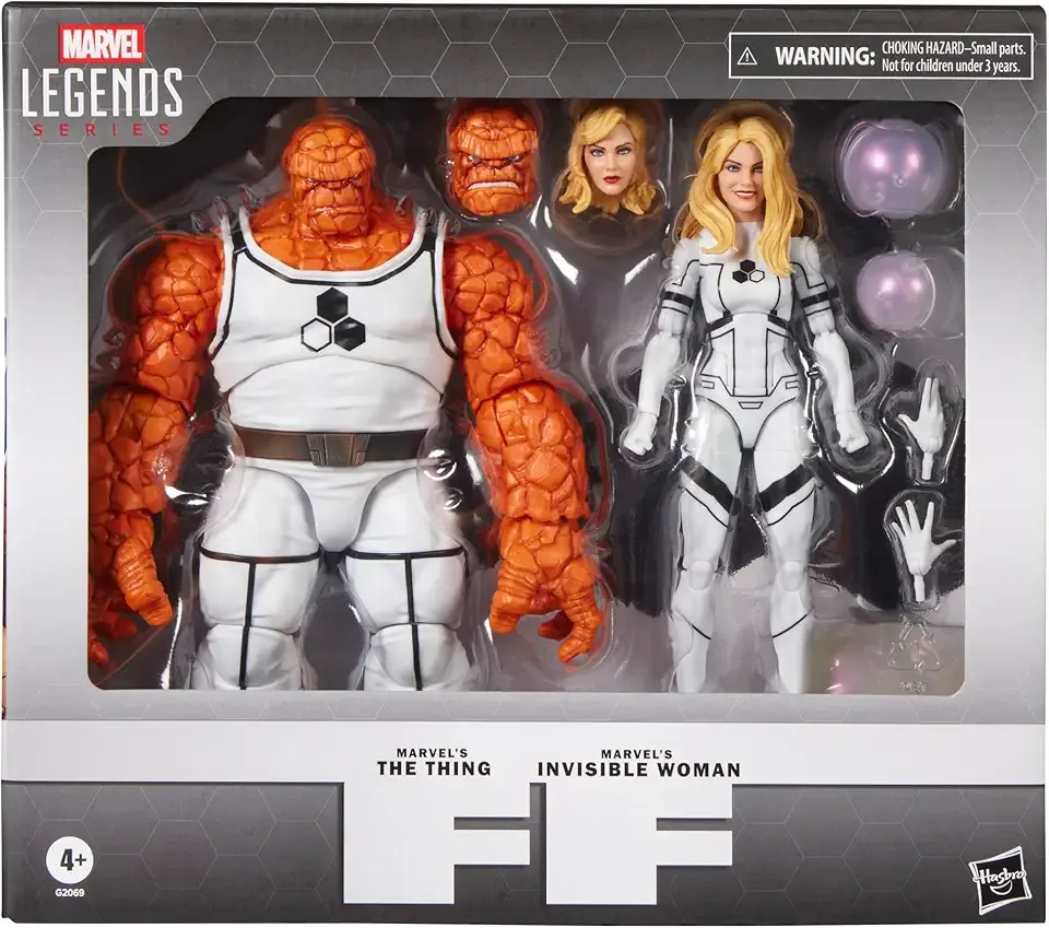 Marvel Legends Series Future FoundationThe Thing & Invisible Woman, 2 Fantastic Four Comics-Inspired 6-Inch Scale Action Figures