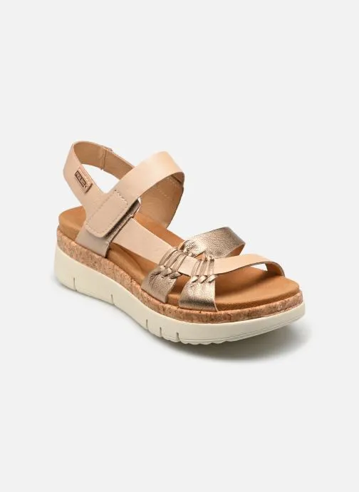 Sandalen met sleehak en plateau PALMA W4N-0968 dames beige
