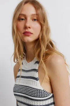 Vestido pointelle halter