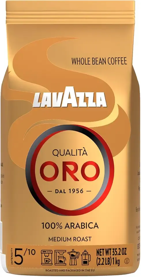 Lavazza QualitÃ Oro Whole Bean Blend, Medium Roast, 2.2 Pound (Pack of 1) ,100% Arabica, Central America & African highland origins, Fruity & Aromatic