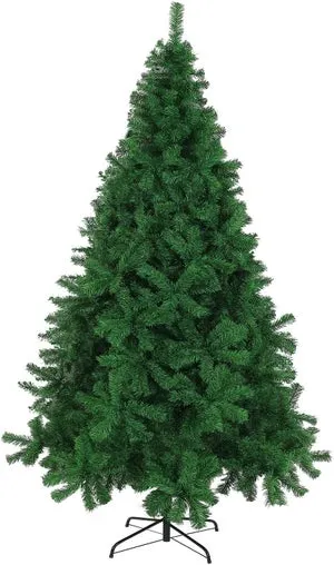 Árbol de Navidad Verde 210cm Artificial de Hoja Espumillón Arboles Soporte Metálico 210cm