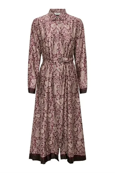 Vestido largo camisero satinado