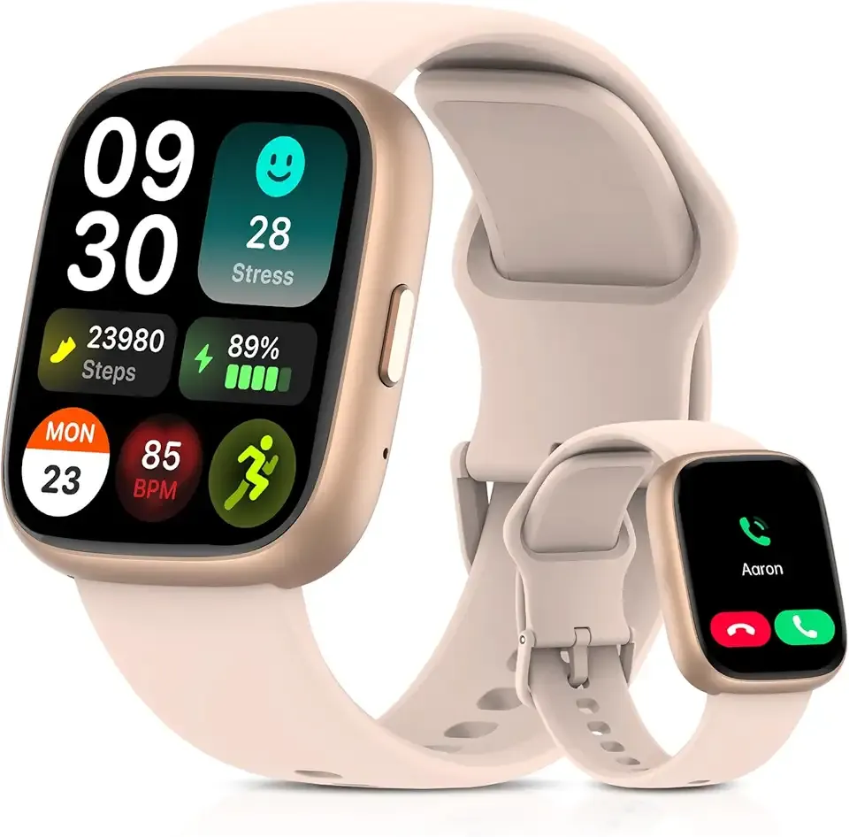 2025 Upgraded Smart Watch Alexa Built-in【1.83" HD Touchscreen】【BT5.3 Call, 100+ Sports Modes & IP68 Waterproof】 Fitness Tracker 24/7 Heart & Sleep Monitor for Android iOS Men Women