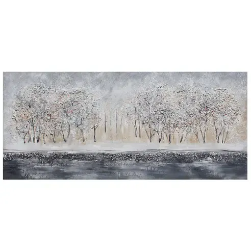 Ölgemälde BÄUME - grau - 140x60 cm