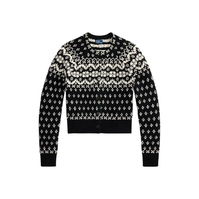 Fair Isle Wool-Blend Cardigan - Sort