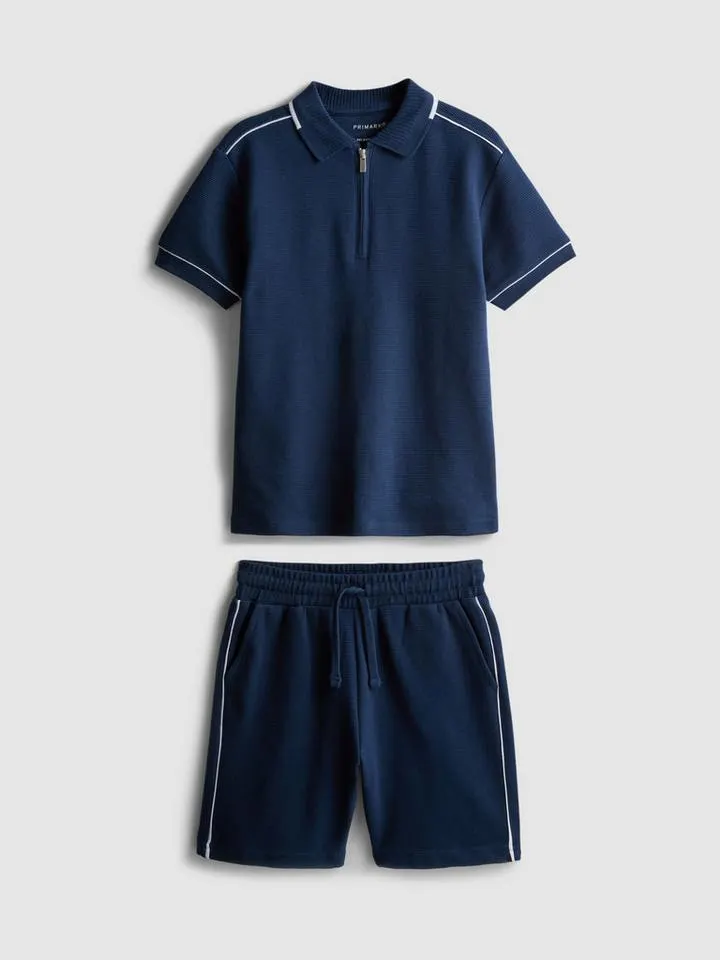 7–15 ans | Ensemble polo et short texturé