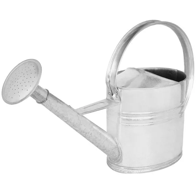 Annaffiatoio - Acciaio Zincato - 10 L - Innaffiatoio - Argento - Annaffiatoio Giardino - Con Doccia Rimovibile - per Esterno e Interno KOTARBAU