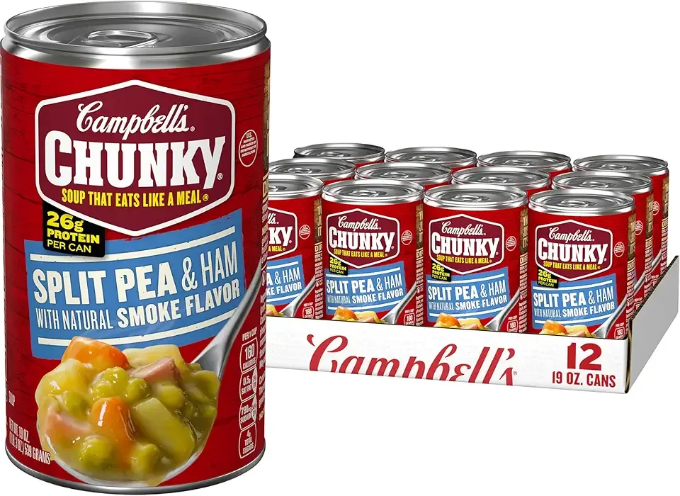 Campbell’s Chunky Soup, Split Pea Soup With Ham, 19 Oz Can (Case of 12)