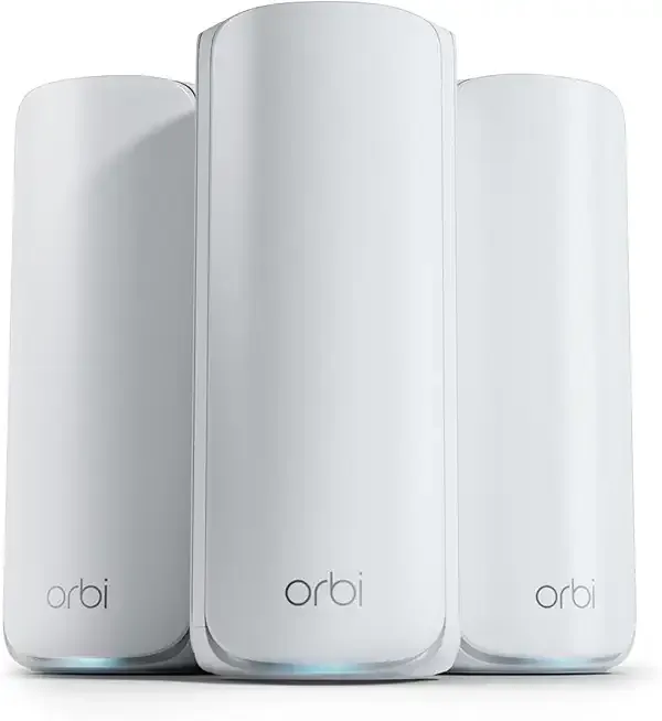 Orbi 770 Series Tri-Band WiFi 7 Mesh Network System (RBE773) - Router + 2 Satellite Extenders, Security Features, Up to 11Gbps, Covers up to 8,000 sq. ft., 100 Devices, 2.5 Gig Internet Port