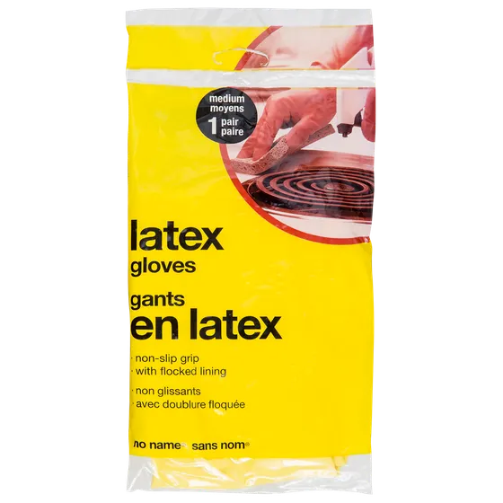 Latex Rubber Gloves, Medium