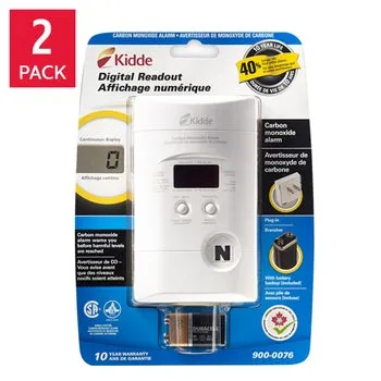Kidde Plug-in Carbon Monoxide Alarm with Digital Display, 2-pack