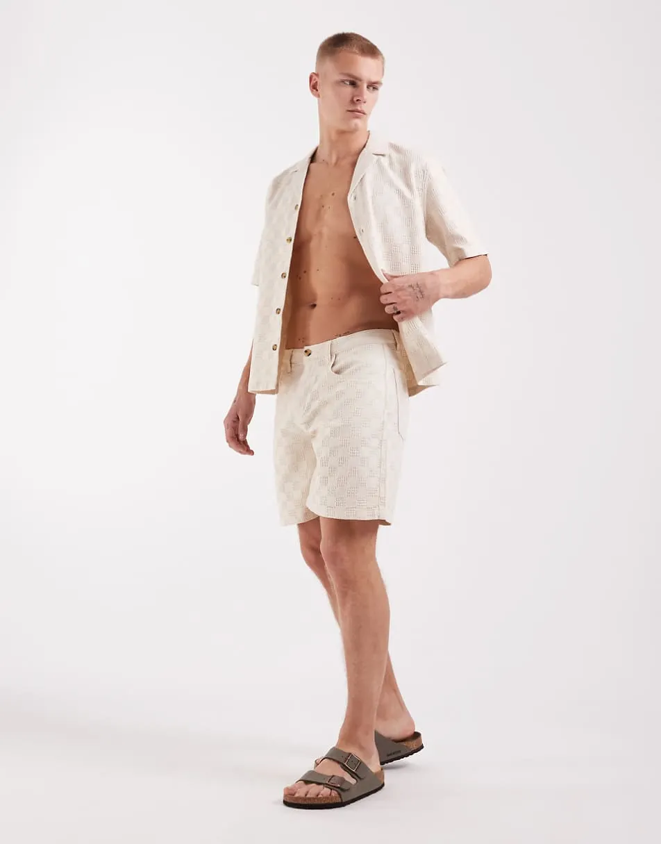 ASOS DESIGN co-ord in textured ecru