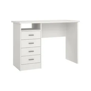 Escritorio Appollo, Escritorio Multiusos, Mesa de Oficina para PC, Encimera, 110x45 h76 cm, Blanco